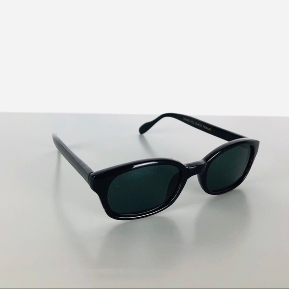 Retro 90s Slim Black Sunglasses - Picture 4 of 5